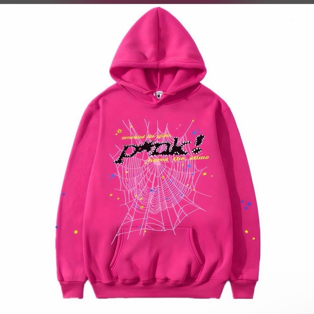 Vibrant Pink Hoodie with Graphic Design